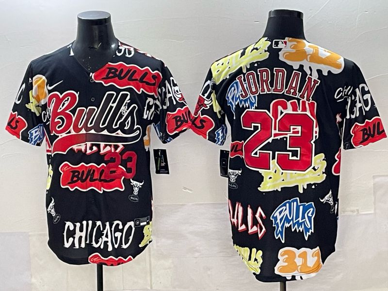 Men Chicago Bulls Nike 23 Jordan black NBA 2025 Jersey style 03